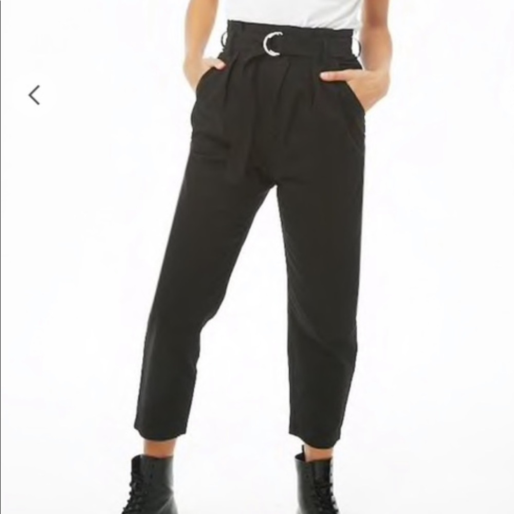 NWT F21 Black Paper Bag Pants